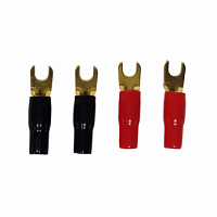 Клемма "вилка" MYSTERY 8GA SPADE (2красные / 2чёрные)
